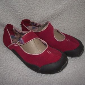 Teva Red Leather Mary Janes